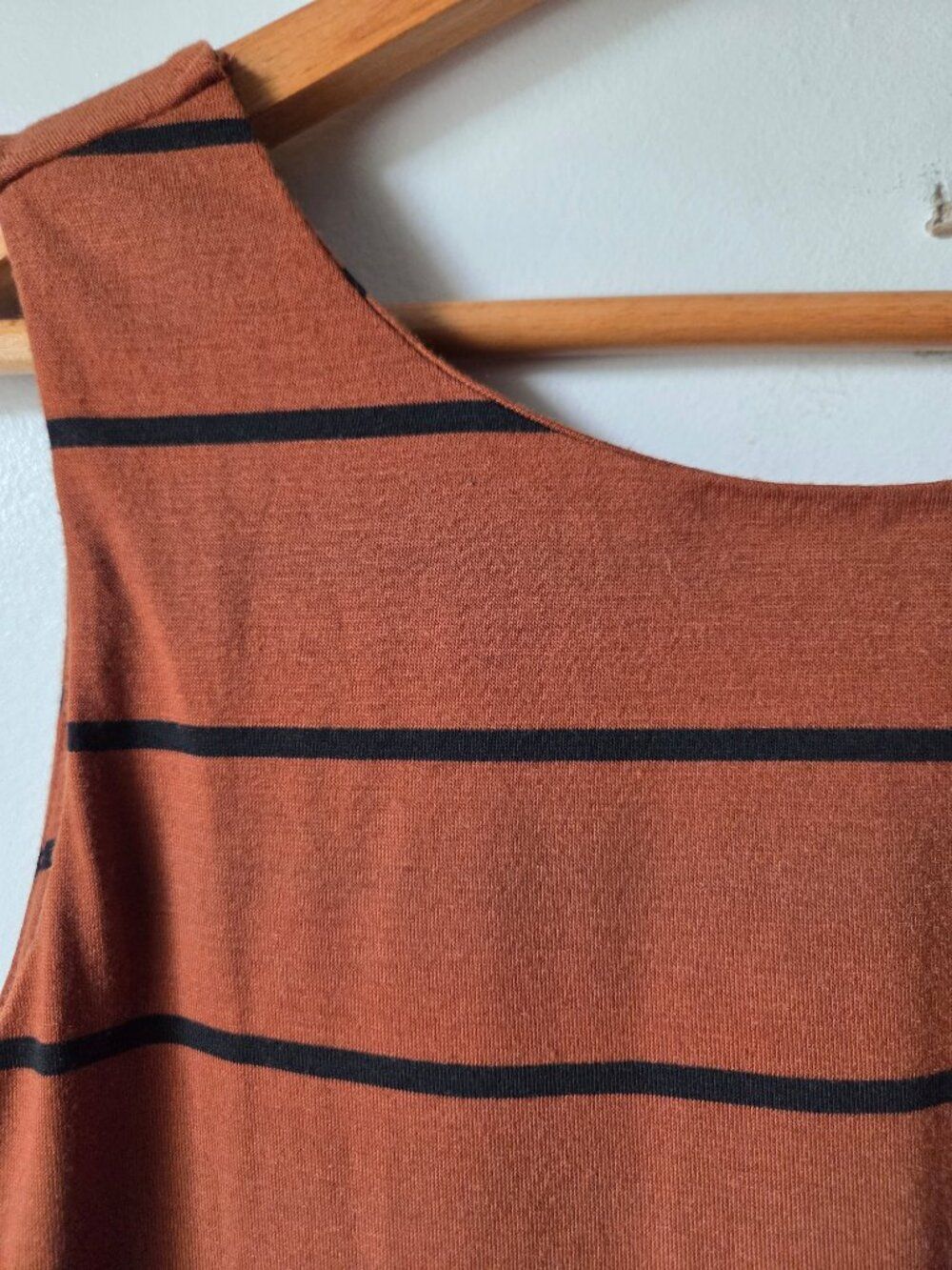 EUC SOUTHERN GRACE & ROSE BROWN BLACK STRIPED SLEEVELESS MAXI DRESS SIZE M - Picture 5 of 13
